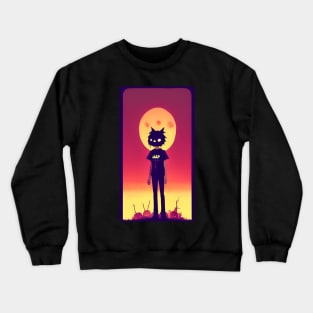 Halloween - Cat Face Crewneck Sweatshirt